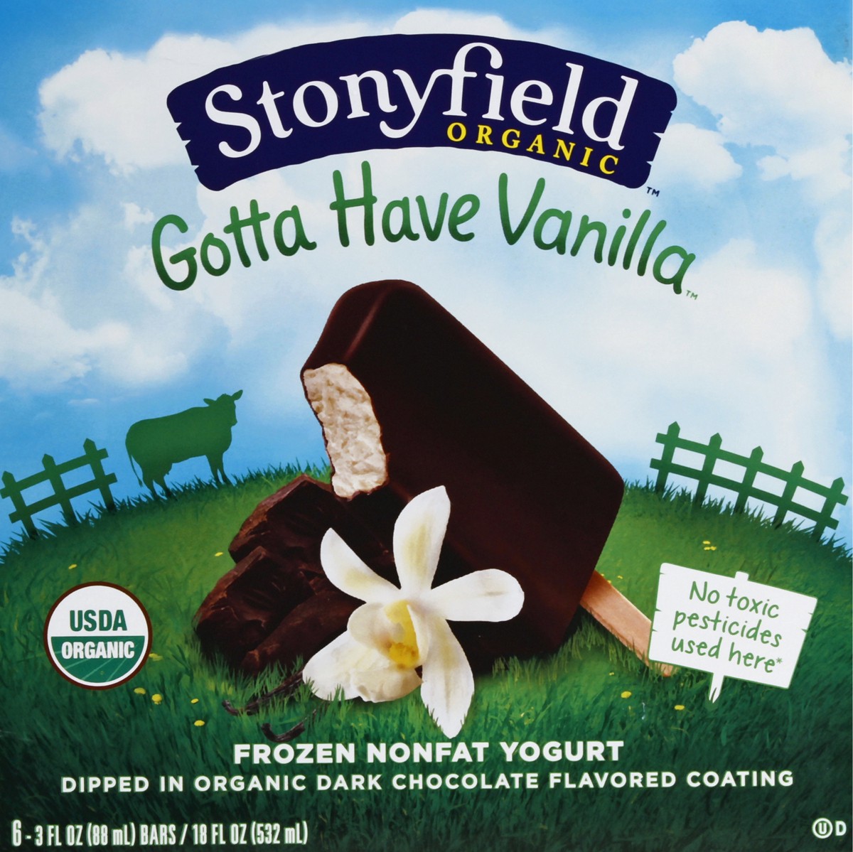 slide 7 of 10, Stonyfield Organic Whole Milk Vanilla Frozen Yogurt Bars 6 ct Box, 18 fl oz