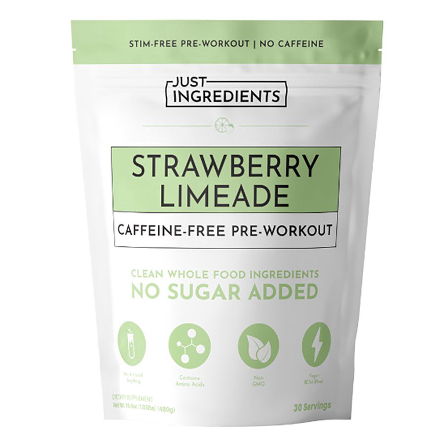 slide 1 of 1, Just Ingredients Caffeine-Free Strawberry Limeade Pre-Workout, 16.9 oz