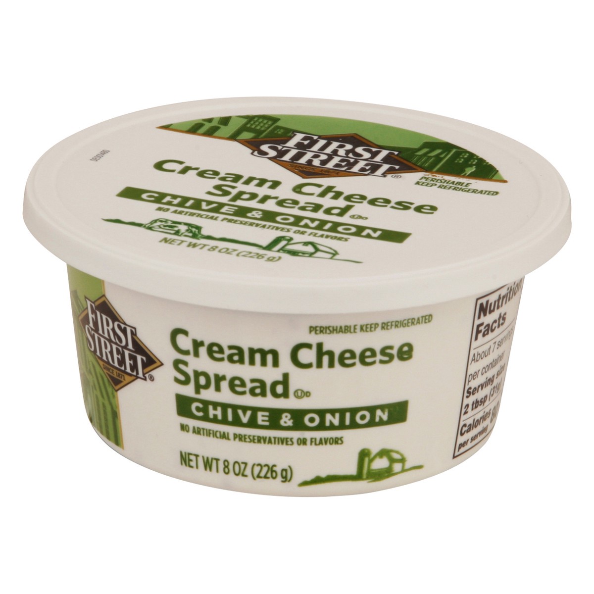 slide 4 of 13, First Street Chive & Onion Cream Cheese Spread, 8 oz