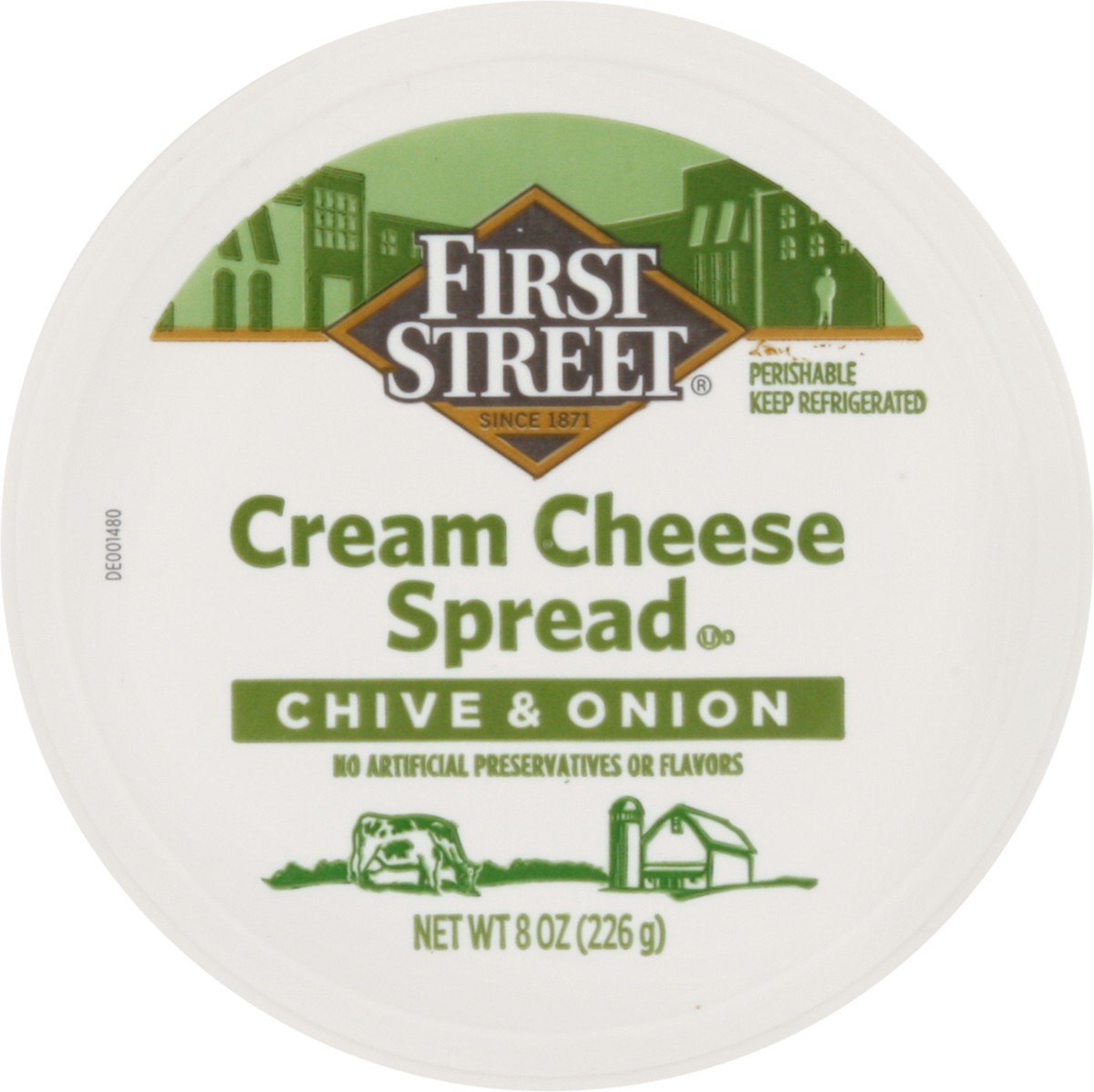 slide 9 of 13, First Street Chive & Onion Cream Cheese Spread, 8 oz
