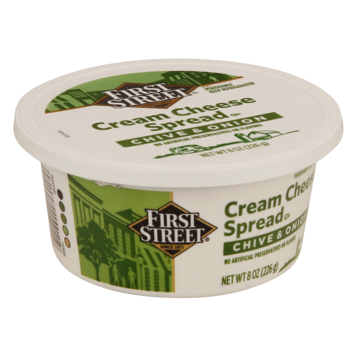 slide 12 of 13, First Street Chive & Onion Cream Cheese Spread, 8 oz