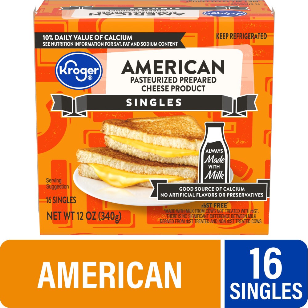 slide 1 of 4, Kroger American Cheese Singles, 16 ct
