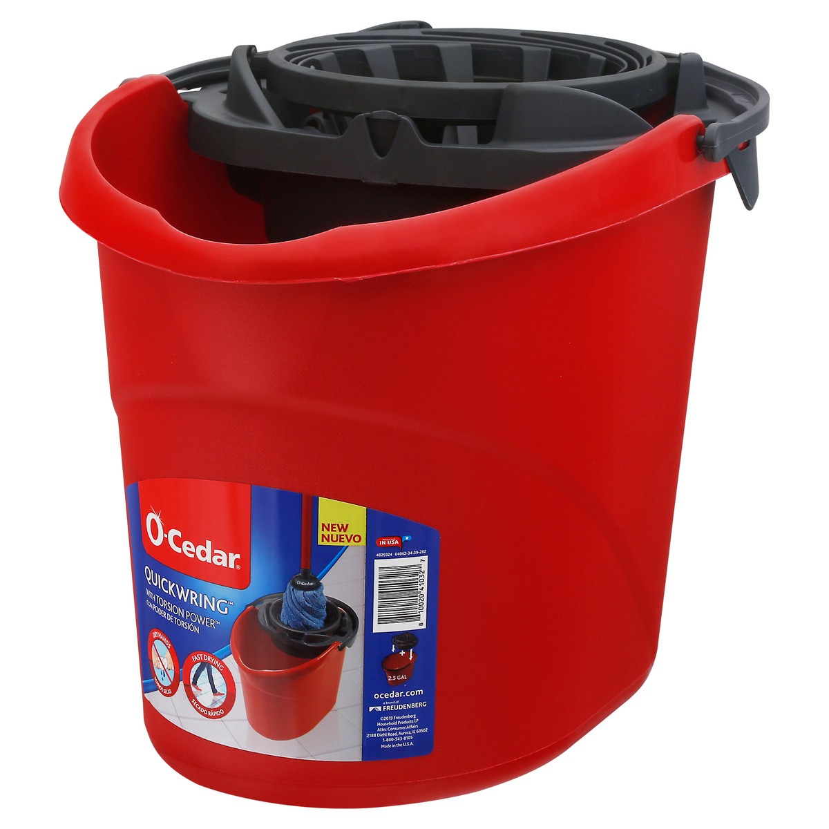 slide 7 of 9, O-Cedar Red Quick Wring Bucket, 2.5 gal