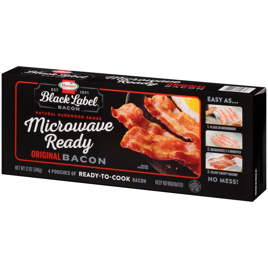 slide 3 of 8, HORMEL BLACK LABEL Microwave Ready Bacon, 12 oz, 12 oz