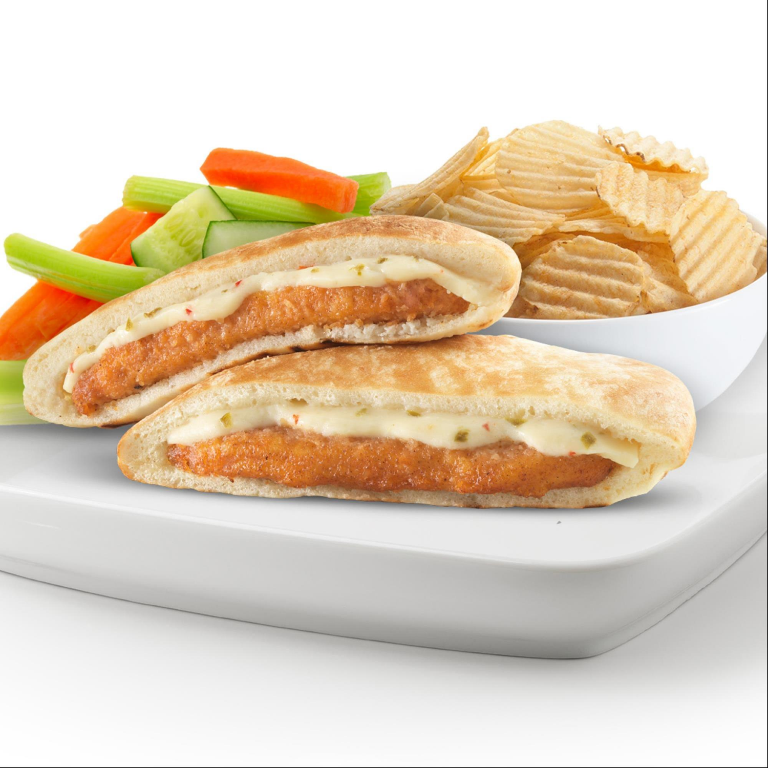 slide 2 of 5, Sandwich Bros. Sandwich Bros Spicy Chicken Melt, Frozen Pita Pocket Sandwiches, Frozen Meal, 6 Count, 15.6 oz, 6 ct