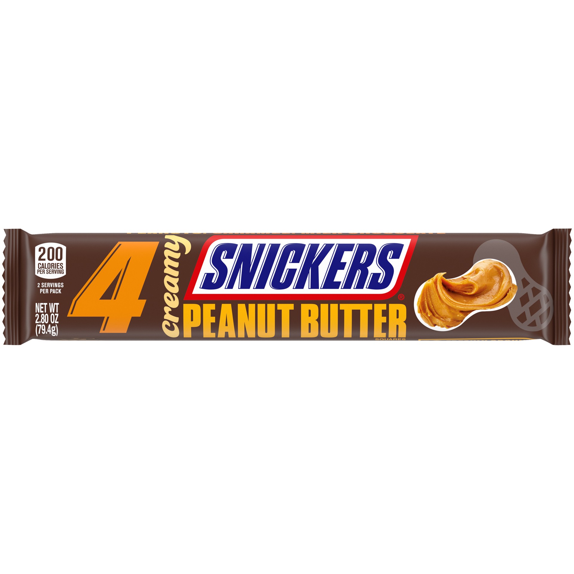 slide 1 of 8, SNICKERS Creamy Peanut Butter Square Milk Chocolate Candy Bars, Share Size, 2.8 oz, 2.8 oz