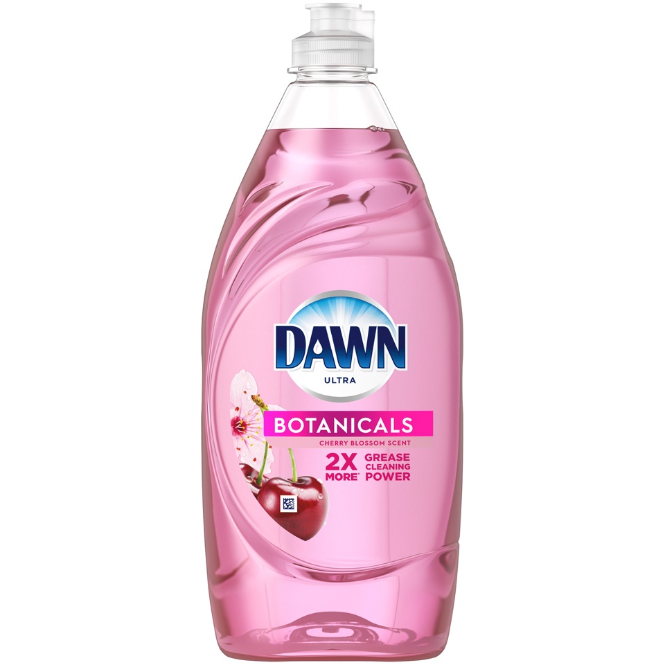 slide 1 of 3, Dawn Ultra Botanicals Cherry Blossom Dishwashing Liquid, 19.4 oz