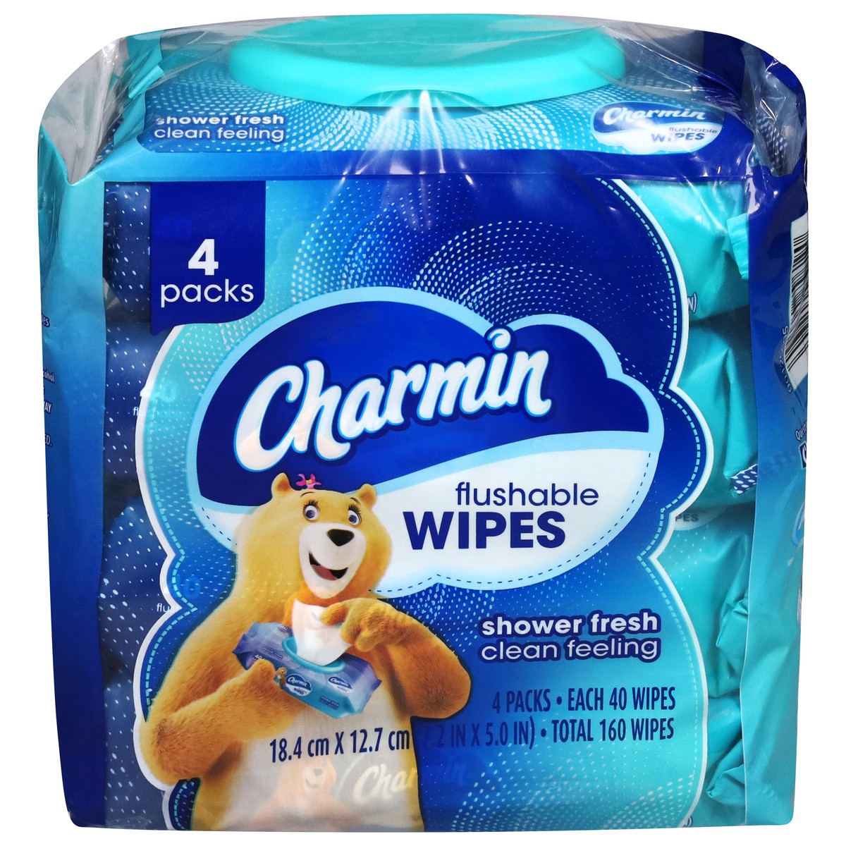 slide 1 of 40, Charmin Flushable Shower Fresh Wipes 4 ea, 4 ct
