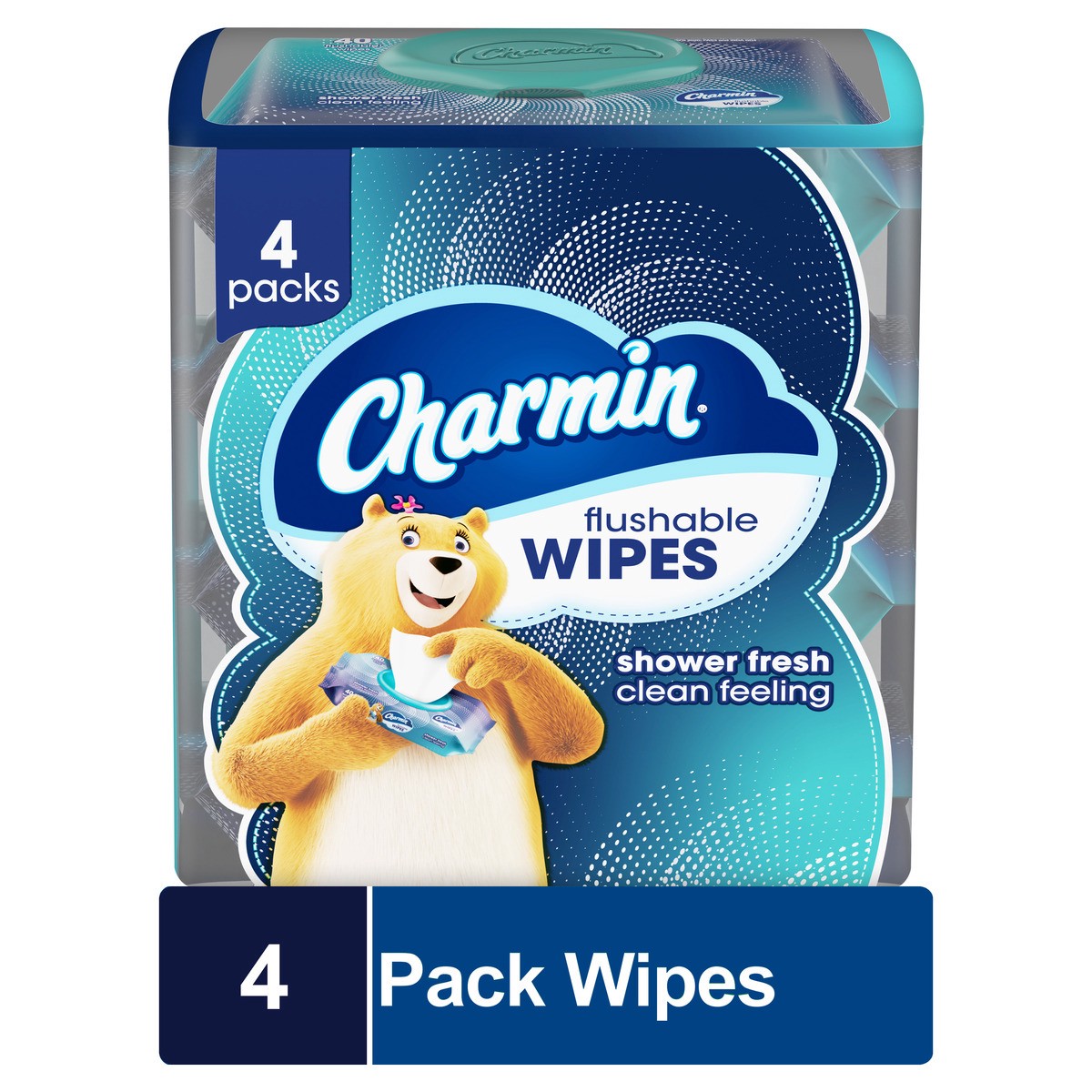 slide 1 of 40, Charmin Flushable Shower Fresh Wipes 4 ea, 4 ct