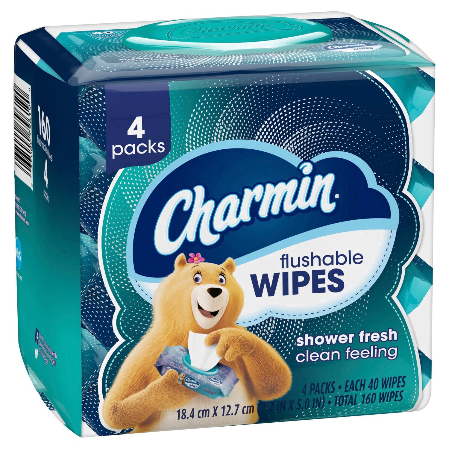 slide 26 of 40, Charmin Flushable Shower Fresh Wipes 4 ea, 4 ct