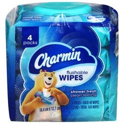 Charmin Flushable Shower Fresh Wipes 4 ea