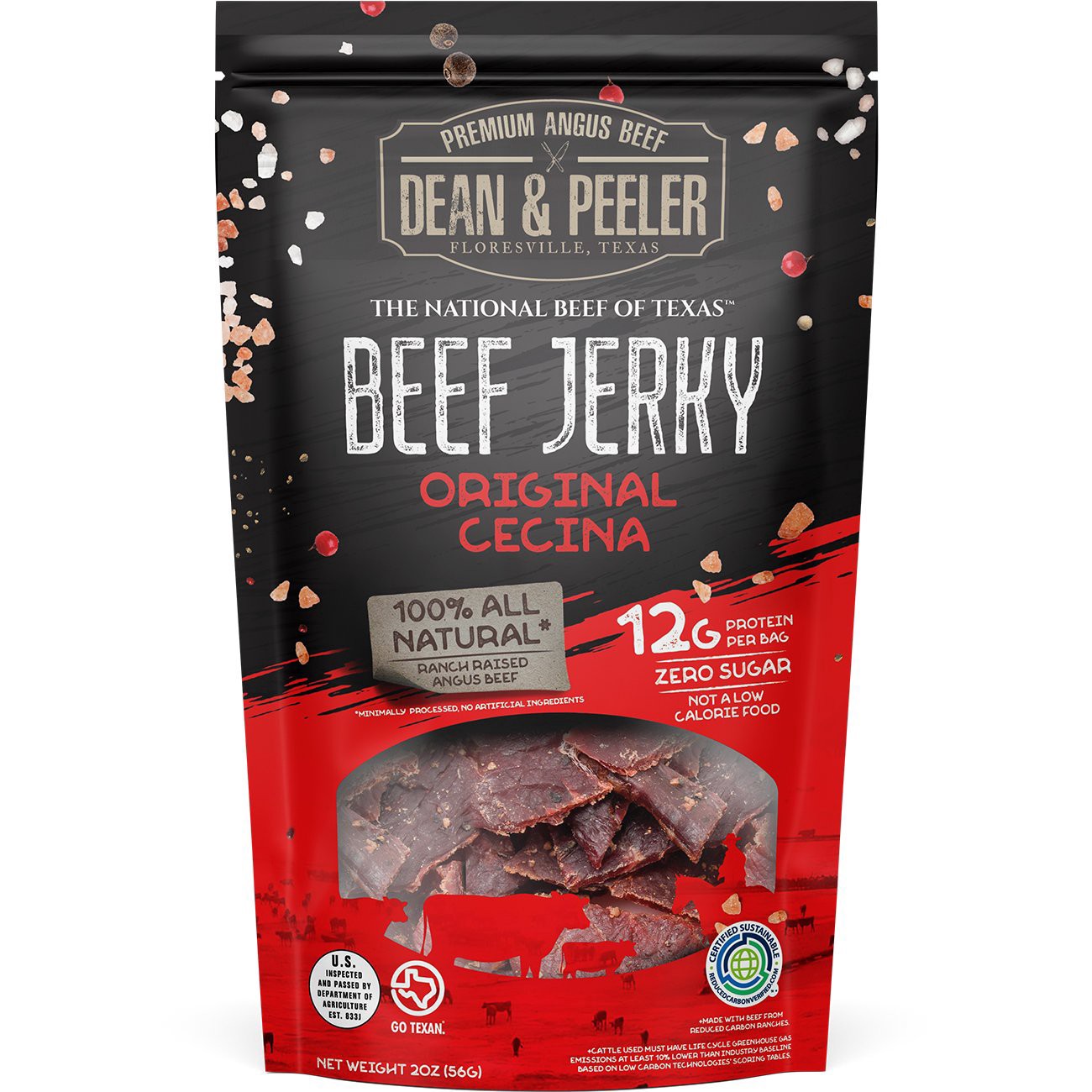 slide 1 of 1, Dean & Peeler Original Beef Jerky, 2 oz