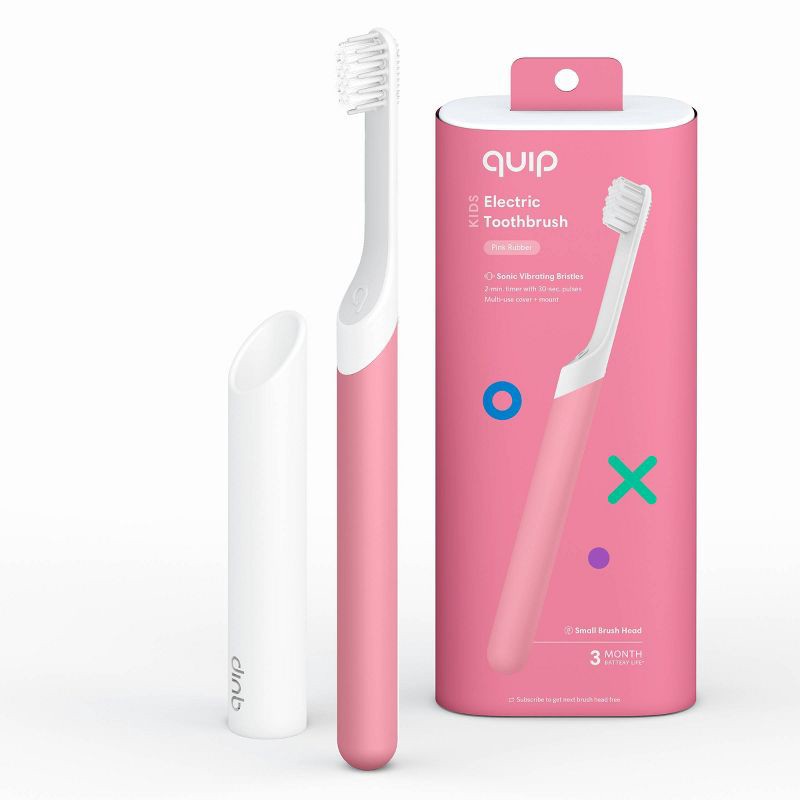 slide 1 of 14, quip Kids Sonic Electric Toothbrush - Rubber | Timer + Small Brush Head, 1 ct