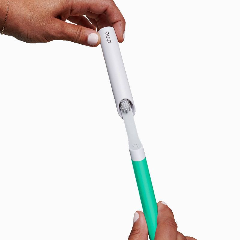 slide 4 of 14, quip Sonic Plastic Electric Toothbrush with Timer & Travel Case/Mount - Green, 1 ct