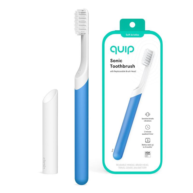 slide 1 of 13, quip Sonic Electric Toothbrush - Plastic | Timer + Travel Case/Mount, 1 ct