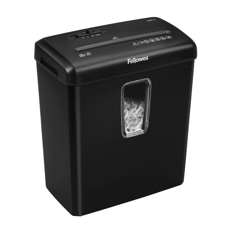 slide 3 of 5, Fellowes Powershred 6ct Cross-Cut Paper Shredder - Black: Shreds Credit Cards & Staples, Jam-Resistant, Auto Start, 6 ct