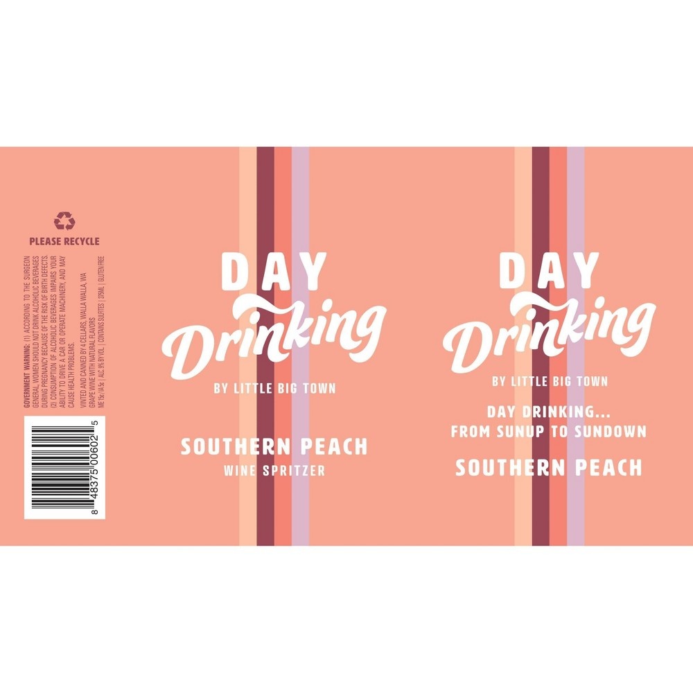 slide 2 of 3, Day Drinking By Little Big Town Day Drinking Southern Peach Wine - 375ml Can, 375 ml