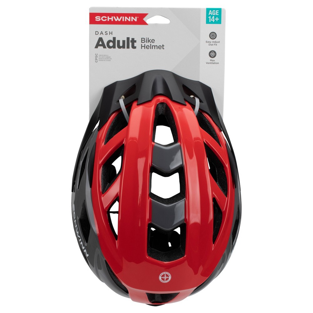 slide 4 of 5, Schwinn Dash Adult Helmet - Red/Gray, 1 ct