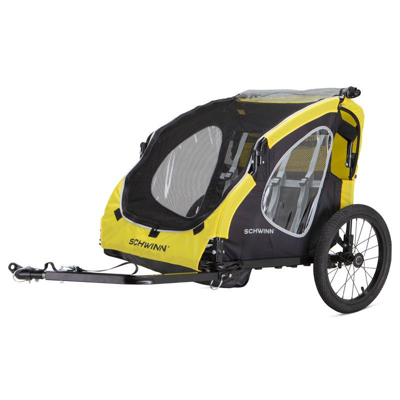 slide 1 of 5, Schwinn Prescott Bike Trailer - Yellow/Black, 1 ct