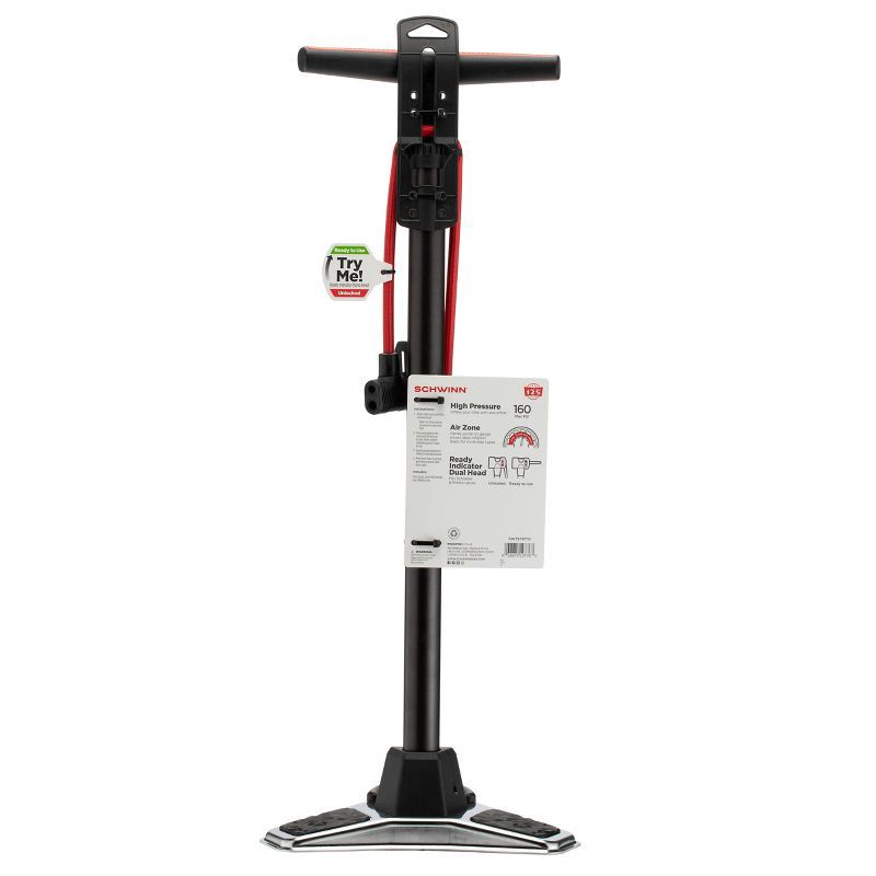 slide 2 of 6, Schwinn Cyclone Max Floor Pump - Gray, 1 ct