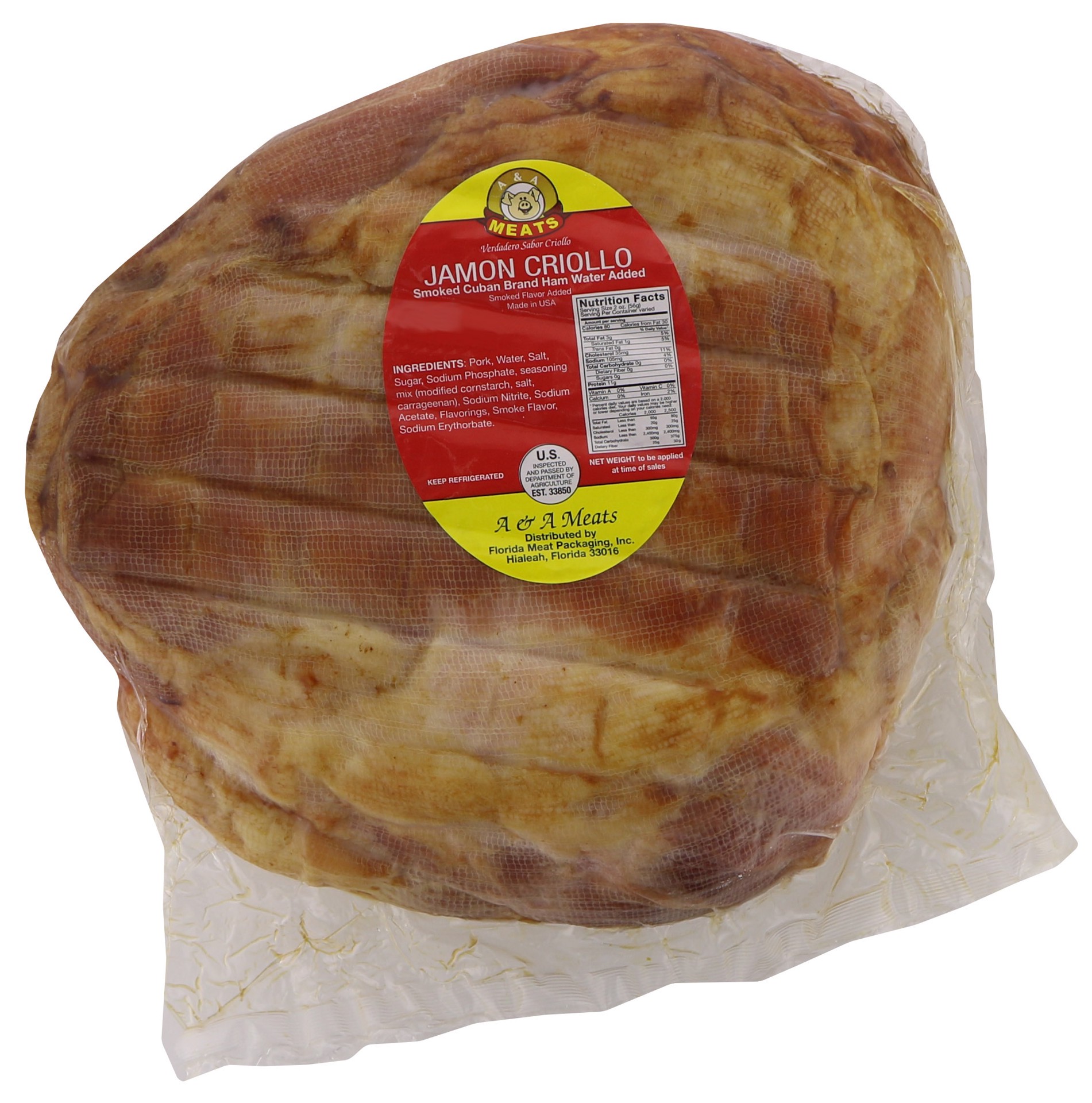 slide 1 of 1, A & A Meats Jamon Criollo, per lb