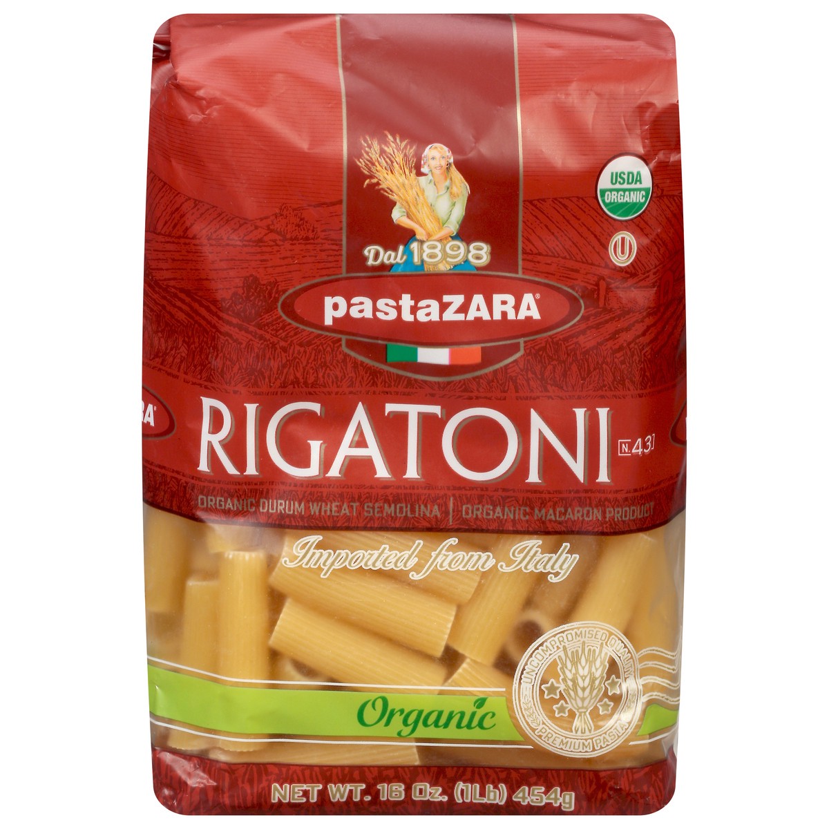slide 7 of 11, pastaZARA No. 43 Organic Rigatoni 16 oz, 1 lb