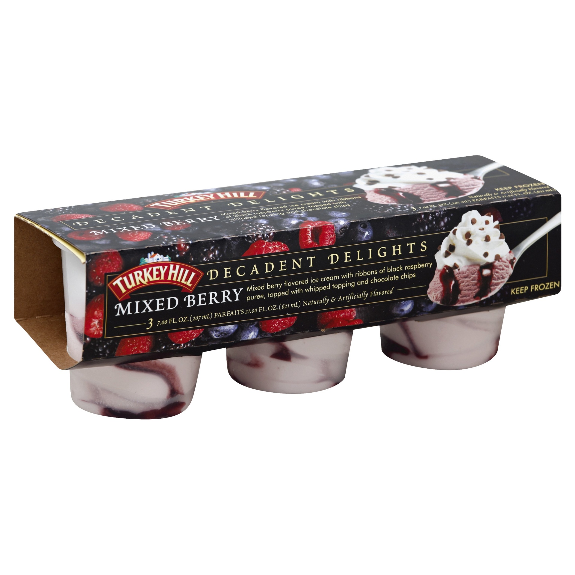 slide 1 of 8, Turkey Hill Decadent Delights, Mixed Berry, 21 oz