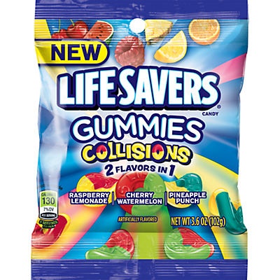 slide 1 of 1, Life Savers Gummies Collisions 2 Flavors In 1, 3.6 oz