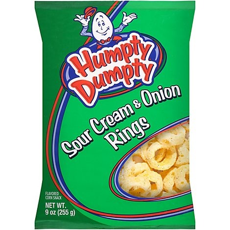 slide 1 of 9, Humpty Dumpty Snacks Sour Cream & Onion Rings - 9 OZ, 9 oz