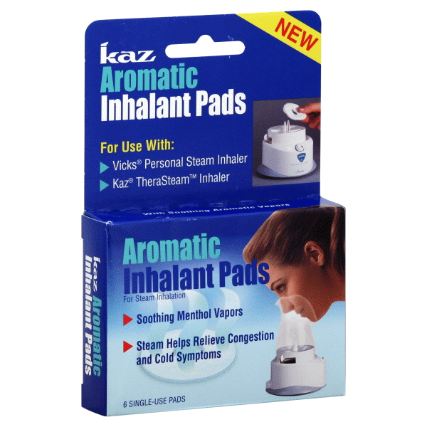 slide 1 of 1, Kaz Aromatic Inhalant Pads, 6 ct, 6 ct