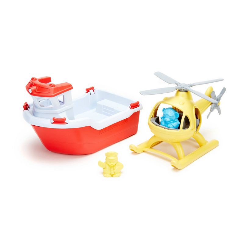 slide 2 of 12, Green Toys Rescue Boat & Helicopter, 1 ct