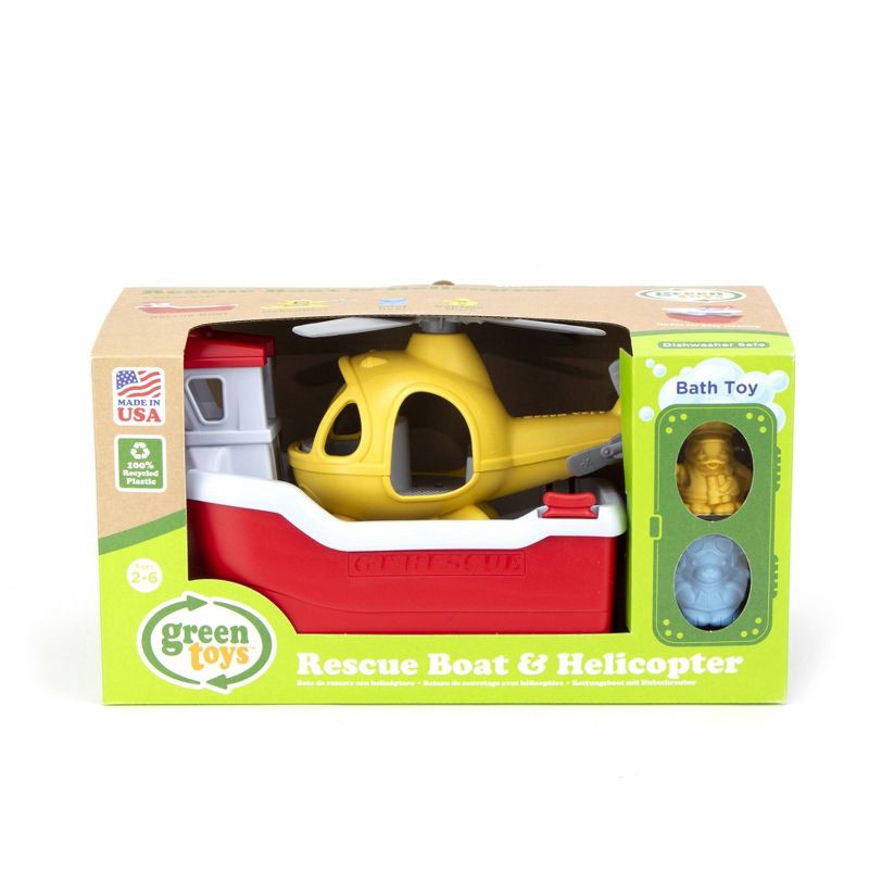 slide 3 of 12, Green Toys Rescue Boat & Helicopter, 1 ct