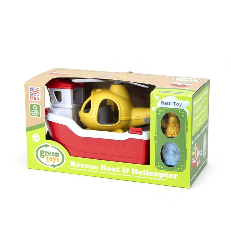 slide 4 of 12, Green Toys Rescue Boat & Helicopter, 1 ct