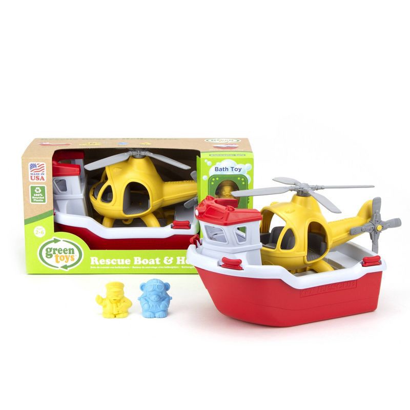 slide 6 of 12, Green Toys Rescue Boat & Helicopter, 1 ct