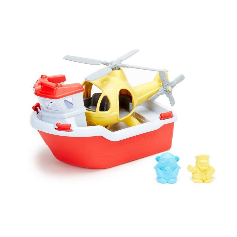 slide 1 of 12, Green Toys Rescue Boat & Helicopter, 1 ct