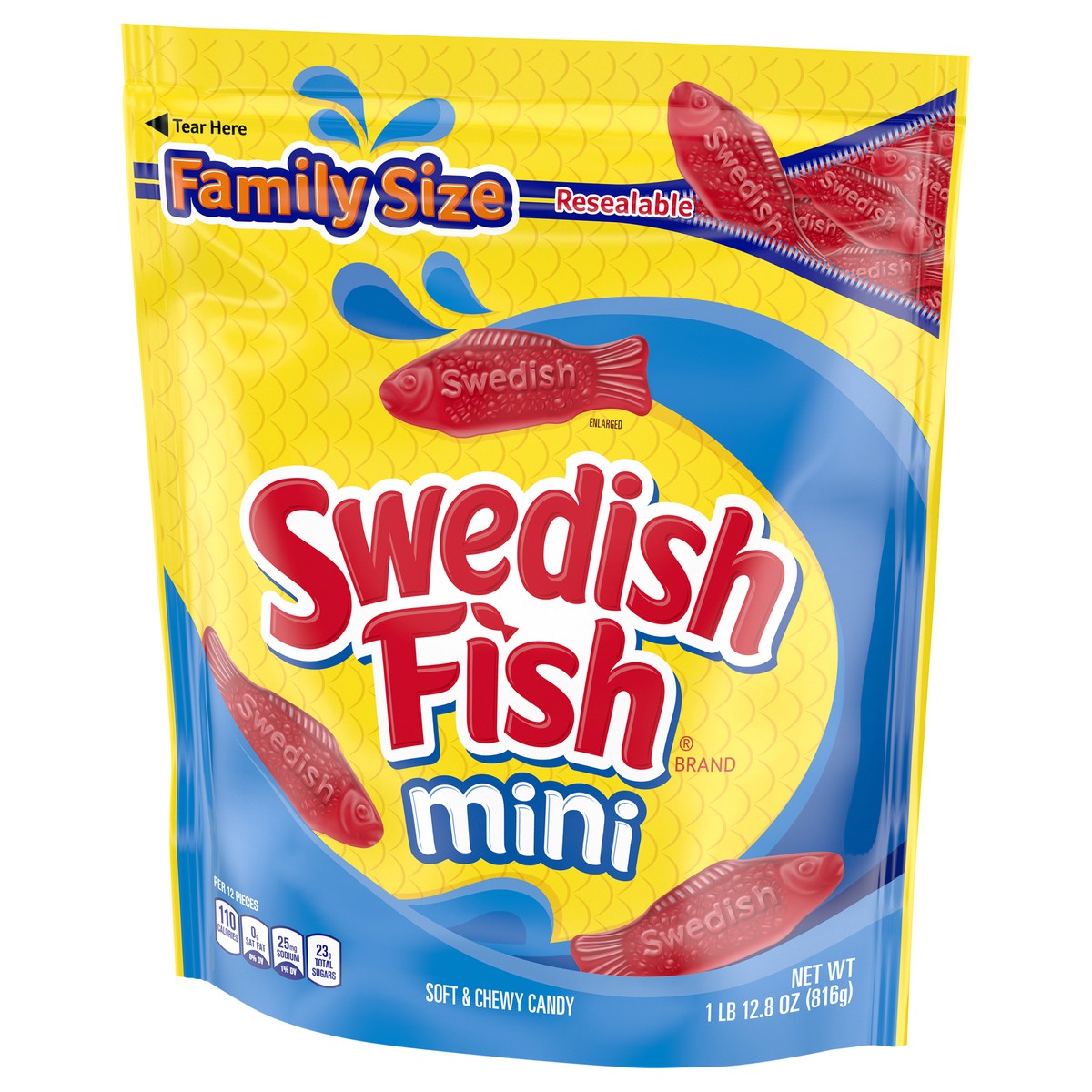 slide 8 of 9, SWEDISH FISH Mini Soft & Chewy Candy, Family Size, 1.8 lb, 28.8 oz