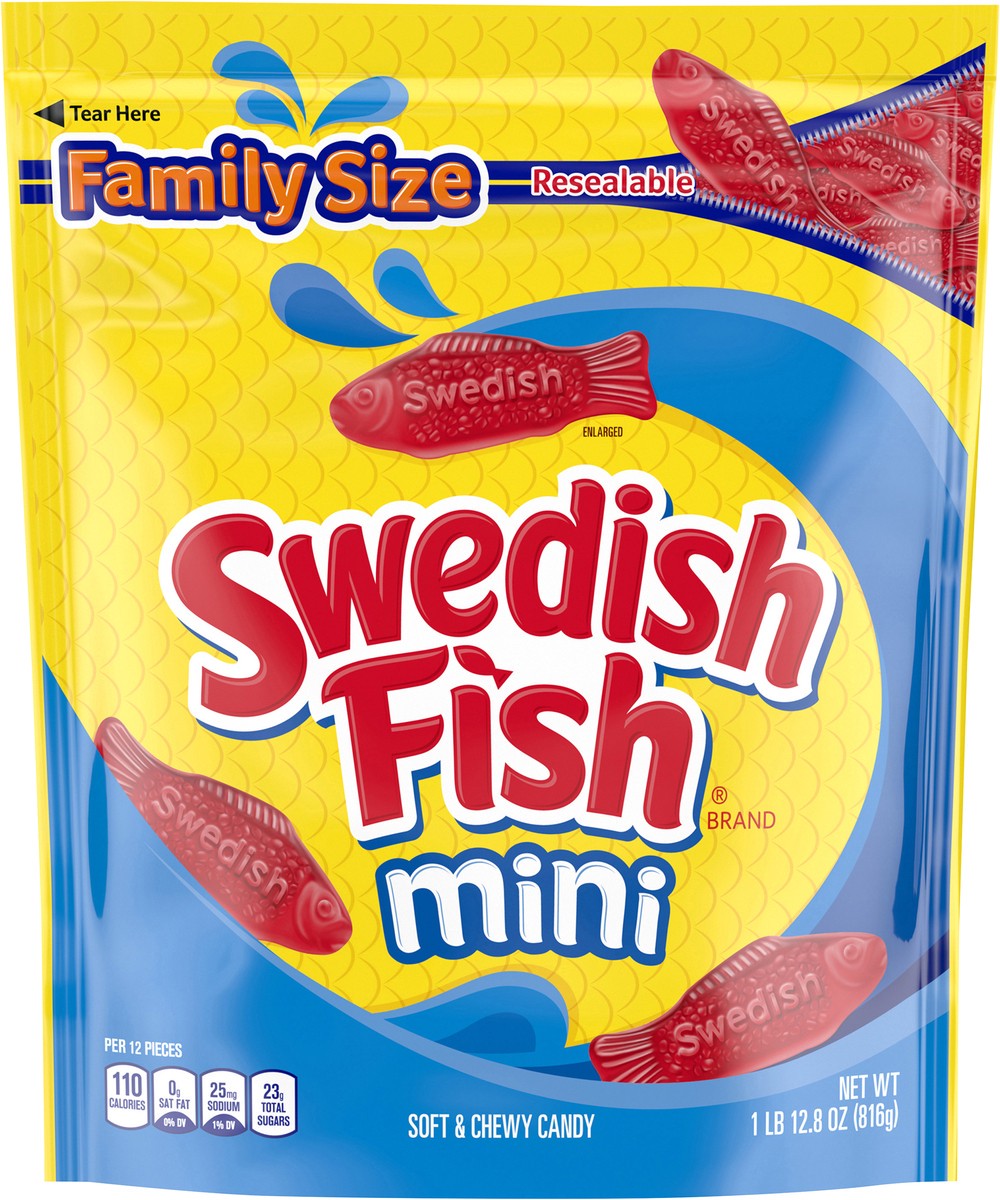 slide 9 of 9, SWEDISH FISH Mini Soft & Chewy Candy, Family Size, 1.8 lb, 28.8 oz