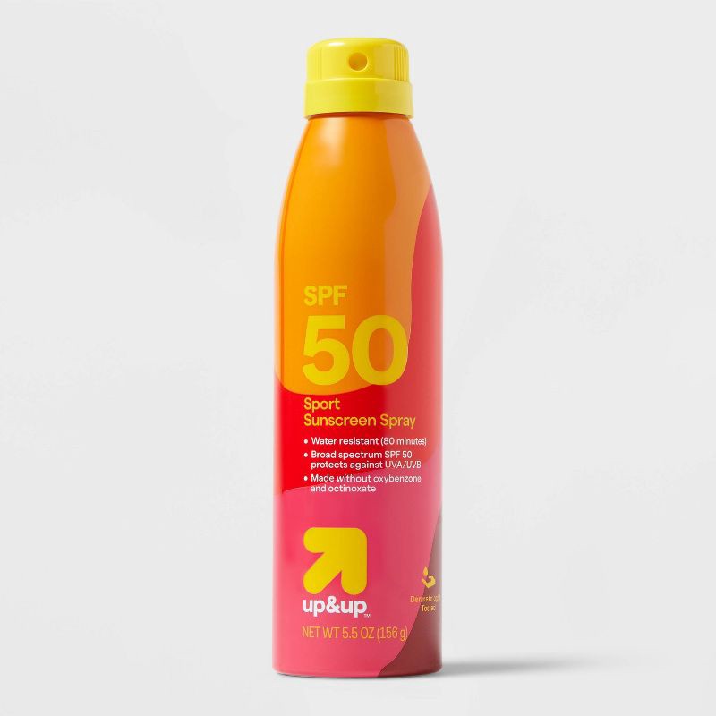 slide 1 of 6, Sport Sunscreen Spray - SPF 50 - 5.5oz - up&up™, 50 x 5.5 oz