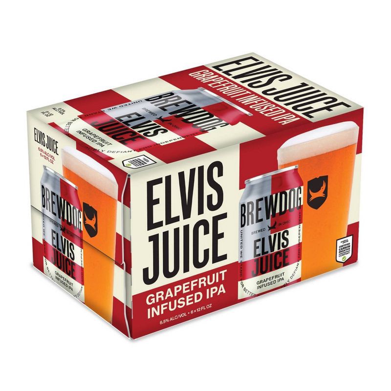 slide 1 of 4, BrewDog Elvis Juice IPA Beer - 6pk/12 fl oz Cans, 6 ct; 12 fl oz