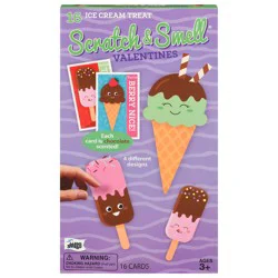 Mello Smello Ages 3+ Ice Cream Treat Valentines Scratch & Smell Cards 16 ea