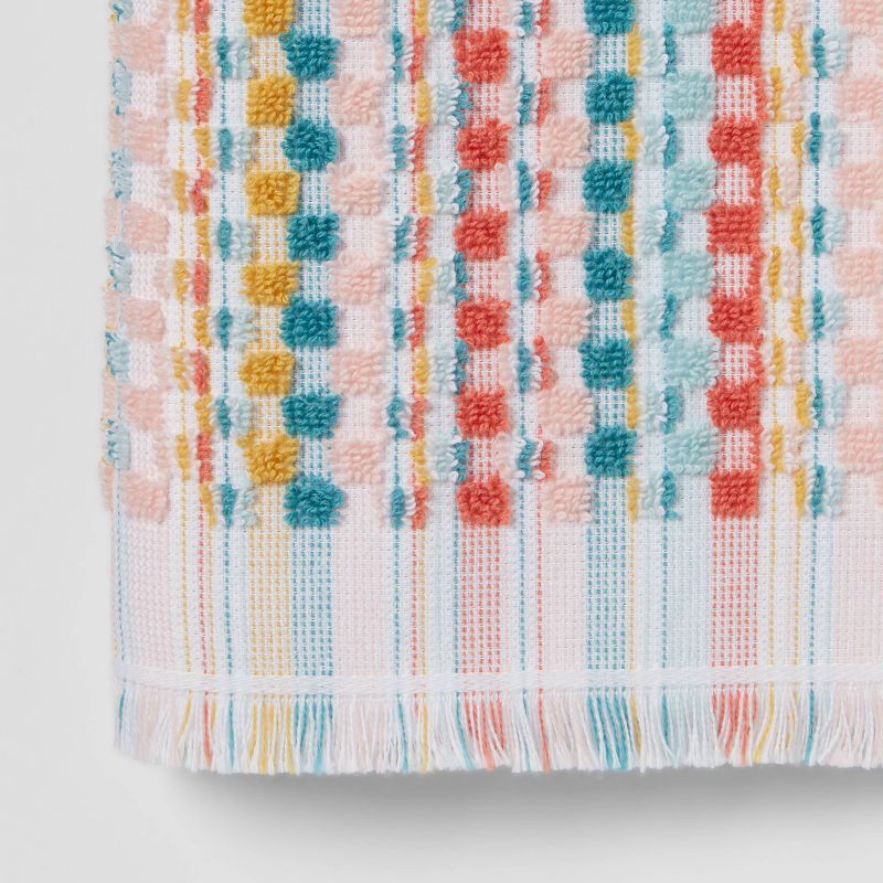 slide 3 of 4, Multi Striped Sonoma Hand Towel - Opalhouse™: Cotton Terry, Midweight, Machine Washable, OEKO-TEX Certified, 1 ct