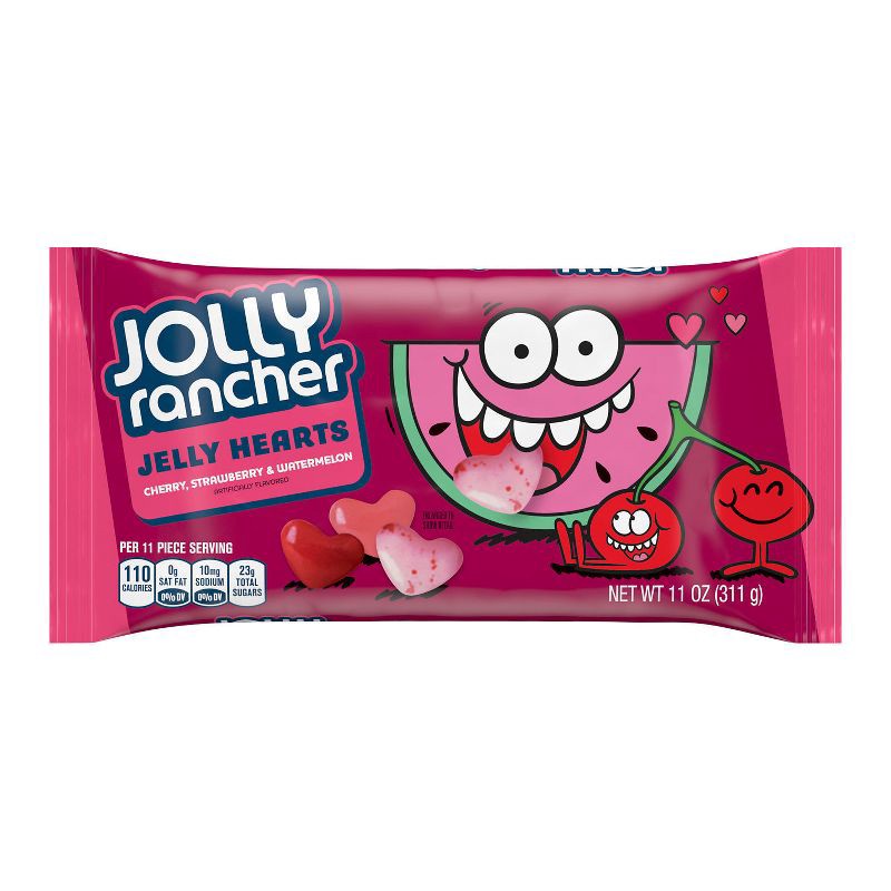 slide 1 of 1, Jolly Rancher Valentine's Day Assorted Fruit Jelly Hearts Candy Bag - 11oz, 11 oz