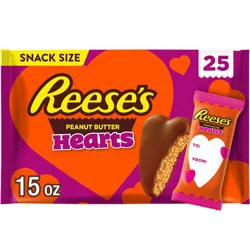 Reese's Valentine's Day Peanut Butter Hearts Classroom Exchange Candy Snack Size - 15oz/25ct