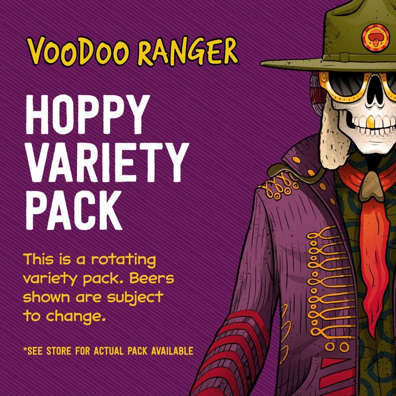 slide 3 of 8, New Belgium Voodoo Ranger Hoppy Variety Pack Beer - 12pk/12 fl oz Cans, 12 ct; 12 fl oz