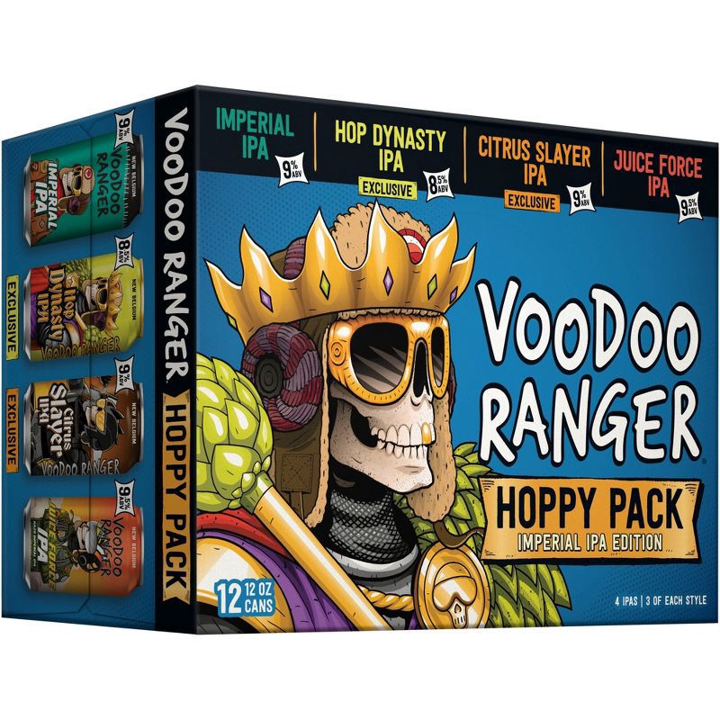 slide 4 of 6, New Belgium Voodoo Ranger Hoppy IPA Variety Pack Beer - 12pk/12 fl oz Cans, 12 ct; 12 fl oz