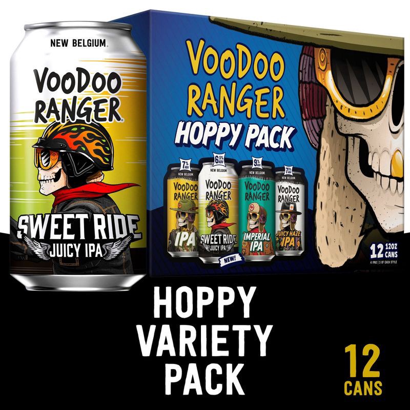 slide 5 of 6, New Belgium Voodoo Ranger Hoppy IPA Variety Pack Beer - 12pk/12 fl oz Cans, 12 ct; 12 fl oz