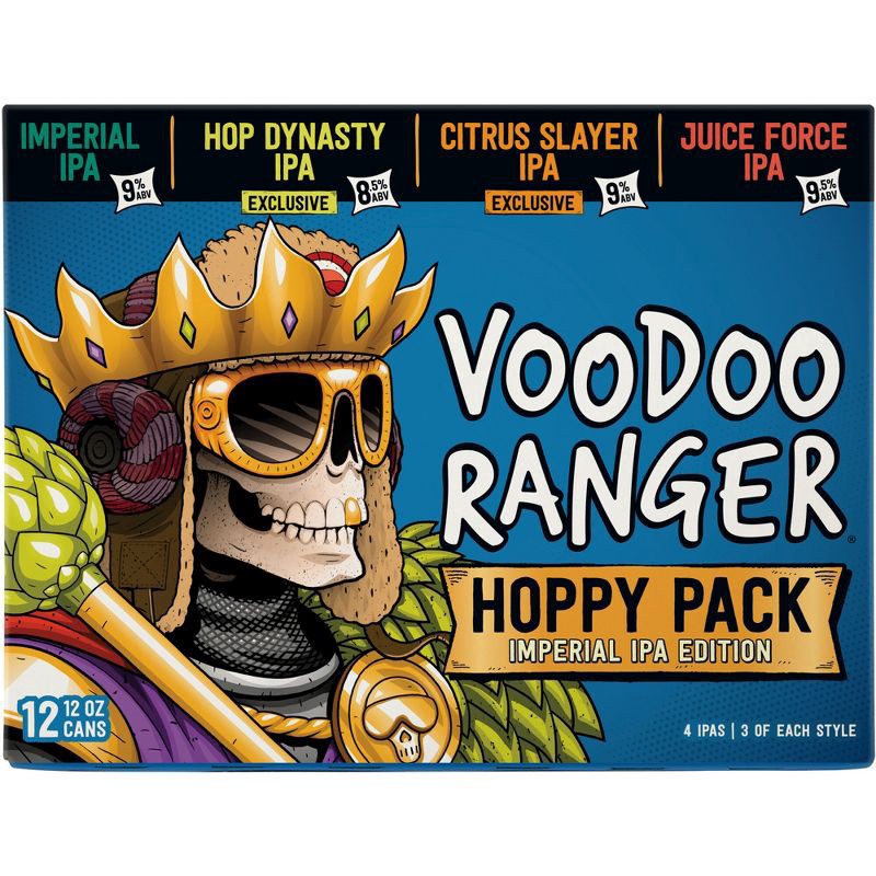 slide 6 of 6, New Belgium Voodoo Ranger Hoppy IPA Variety Pack Beer - 12pk/12 fl oz Cans, 12 ct; 12 fl oz