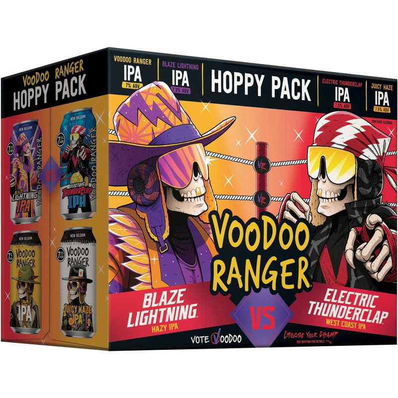 slide 6 of 8, New Belgium Voodoo Ranger Hoppy Variety Pack Beer - 12pk/12 fl oz Cans, 12 ct; 12 fl oz