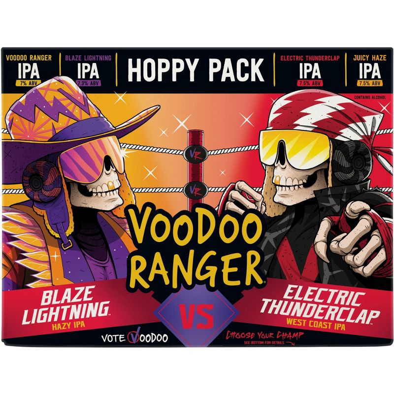 slide 8 of 8, New Belgium Voodoo Ranger Hoppy Variety Pack Beer - 12pk/12 fl oz Cans, 12 ct; 12 fl oz