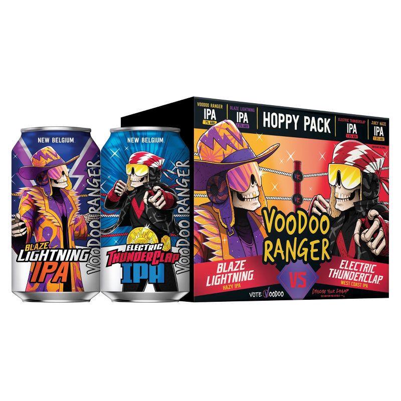 slide 1 of 8, New Belgium Voodoo Ranger Hoppy Variety Pack Beer - 12pk/12 fl oz Cans, 12 ct; 12 fl oz